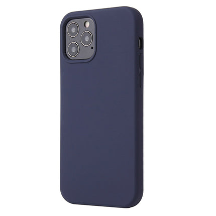 For iPhone 12 mini Solid Color Liquid Silicone Shockproof Protective Case(Midnight Blue)-garmade.com