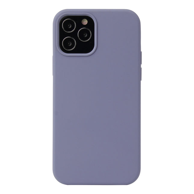 For iPhone 12 mini Solid Color Liquid Silicone Shockproof Protective Case(Lavender Grey)-garmade.com