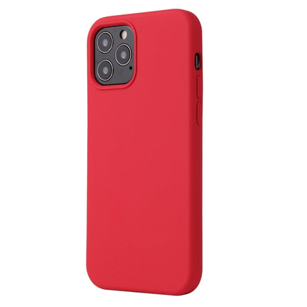 For iPhone 12 / 12 Pro Solid Color Liquid Silicone Shockproof Protective Case(Carmine)-garmade.com