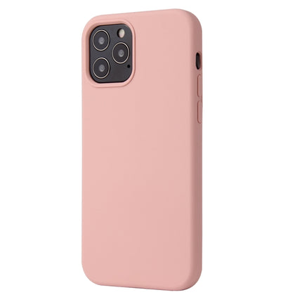 For iPhone 12 / 12 Pro Solid Color Liquid Silicone Shockproof Protective Case(Sakura Pink)-garmade.com