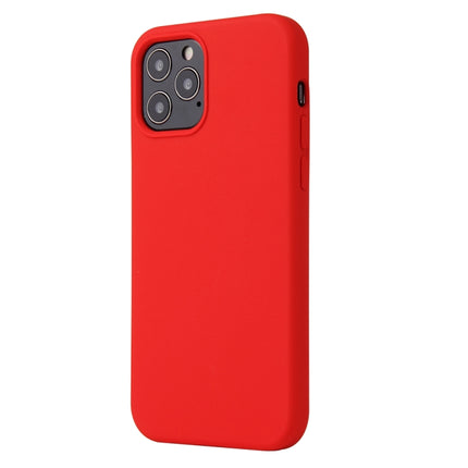 For iPhone 12 / 12 Pro Solid Color Liquid Silicone Shockproof Protective Case(Country Red)-garmade.com