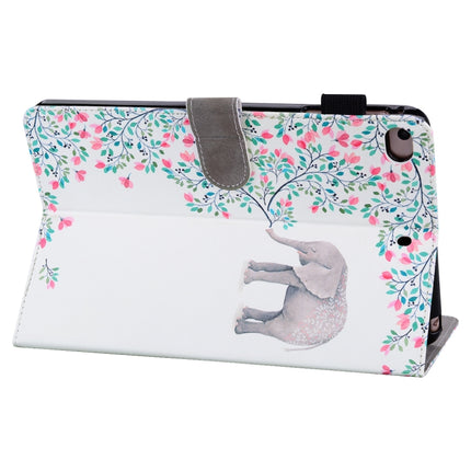 For iPad mini (2019) Horizontal Flip Leather Case, with Card Slots & Holder & Photo Frame(Elephant Flower)-garmade.com