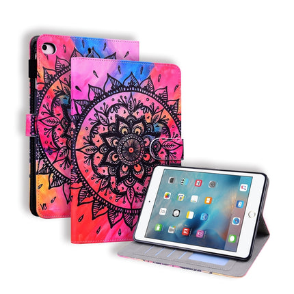 For iPad mini (2019) Horizontal Flip Leather Case, with Card Slots & Holder & Photo Frame(Datura Flowers)-garmade.com