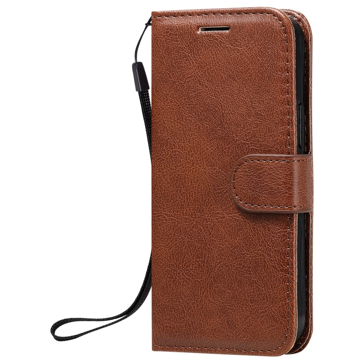 For iPhone 12 mini Solid Color Horizontal Flip Protective Leather Case with Holder & Card Slots & Wallet & Photo Frame & Lanyard(Brown)-garmade.com