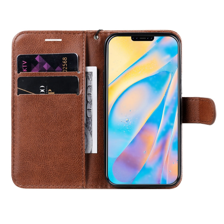 For iPhone 12 mini Solid Color Horizontal Flip Protective Leather Case with Holder & Card Slots & Wallet & Photo Frame & Lanyard(Brown)-garmade.com
