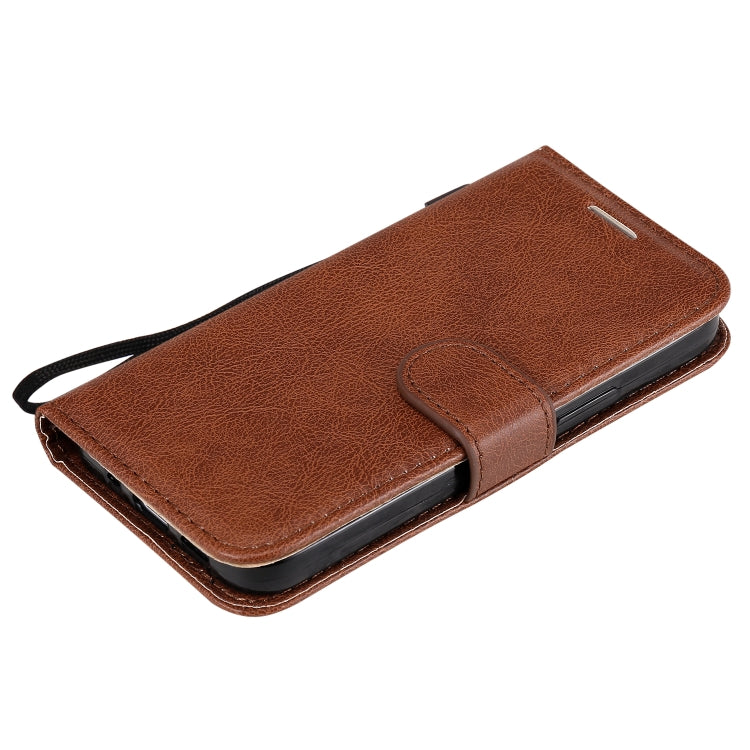 For iPhone 12 mini Solid Color Horizontal Flip Protective Leather Case with Holder & Card Slots & Wallet & Photo Frame & Lanyard(Brown)-garmade.com