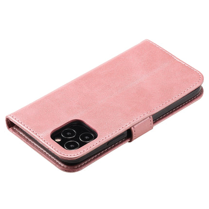 For iPhone 12 mini Pro Fashion Calf Texture Zipper Horizontal Flip Leather Case with Stand & Card Slots & Wallet Function(Rose Gold)-garmade.com