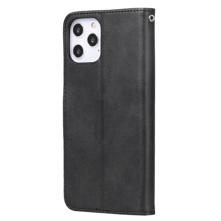 For iPhone 12 Pro Max Fashion Calf Texture Zipper Horizontal Flip Leather Case with Stand & Card Slots & Wallet Function(Black)-garmade.com