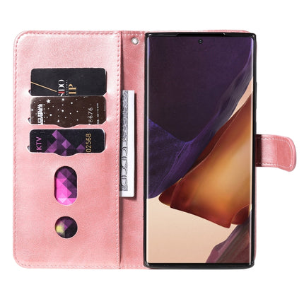 For Samsung Galaxy Note20 Ultra Fashion Calf Texture Zipper Horizontal Flip Leather Case with Stand & Card Slots & Wallet Function(Rose Gold)-garmade.com