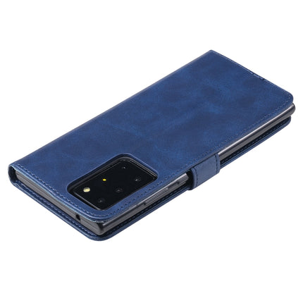 For Samsung Galaxy Note20 Ultra Fashion Calf Texture Zipper Horizontal Flip Leather Case with Stand & Card Slots & Wallet Function(Blue)-garmade.com