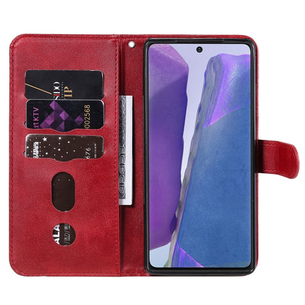 For Samsung Galaxy Note20 Fashion Calf Texture Zipper Horizontal Flip Leather Case with Stand & Card Slots & Wallet Function(Red)-garmade.com