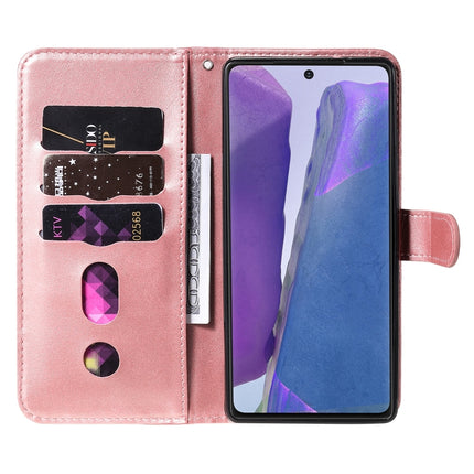 For Samsung Galaxy Note20 Fashion Calf Texture Zipper Horizontal Flip Leather Case with Stand & Card Slots & Wallet Function(Rose Gold)-garmade.com
