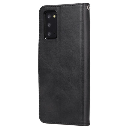 For Samsung Galaxy Note20 Fashion Calf Texture Zipper Horizontal Flip Leather Case with Stand & Card Slots & Wallet Function(Black)-garmade.com