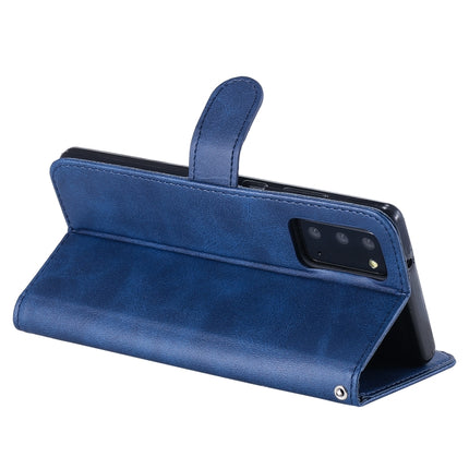 For Samsung Galaxy Note20 Fashion Calf Texture Zipper Horizontal Flip Leather Case with Stand & Card Slots & Wallet Function(Blue)-garmade.com