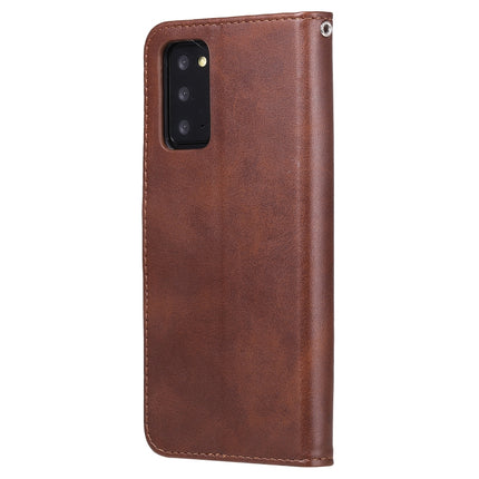 For Samsung Galaxy Note20 Fashion Calf Texture Zipper Horizontal Flip Leather Case with Stand & Card Slots & Wallet Function(Brown)-garmade.com