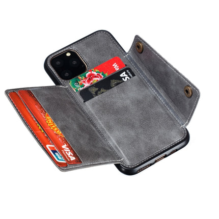 For iPhone 12 mini Leather Protective Case with Holder & Card Slots(Grey)-garmade.com