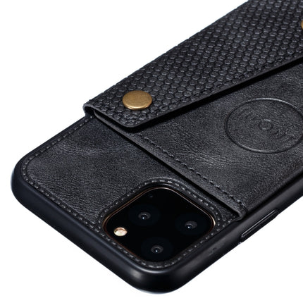 For iPhone 12 mini Leather Protective Case with Holder & Card Slots(Black)-garmade.com