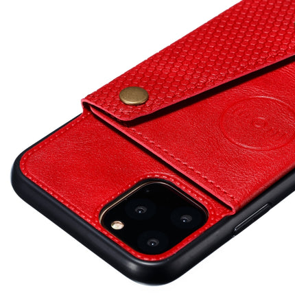 For iPhone 12 / 12 Pro Leather Protective Case with Holder & Card Slots(Red)-garmade.com
