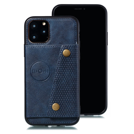 For iPhone 12 / 12 Pro Leather Protective Case with Holder & Card Slots(Blue)-garmade.com