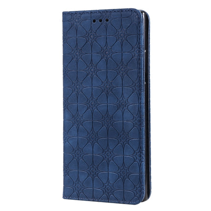 For Samsung Galaxy Note20 Ultra Lucky Flowers Embossing Pattern Magnetic Horizontal Flip Leather Case with Holder & Card Slots(Dark Blue)-garmade.com