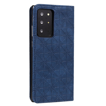 For Samsung Galaxy Note20 Ultra Lucky Flowers Embossing Pattern Magnetic Horizontal Flip Leather Case with Holder & Card Slots(Dark Blue)-garmade.com