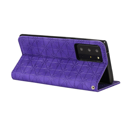 For Samsung Galaxy Note20 Ultra Lucky Flowers Embossing Pattern Magnetic Horizontal Flip Leather Case with Holder & Card Slots(Purple)-garmade.com