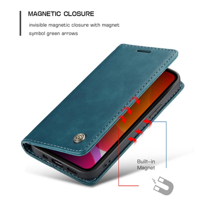 For iPhone 12 Pro Max CaseMe-013 Multifunctional Retro Frosted Horizontal Flip Leather Case with Card Slot & Holder & Wallet(Blue)-garmade.com