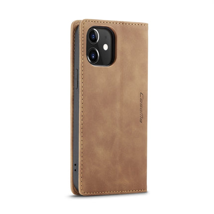 For iPhone 12 / 12 Pro / 12 Max CaseMe-013 Multifunctional Retro Frosted Horizontal Flip Leather Case with Card Slot & Holder & Wallet(Brown)-garmade.com