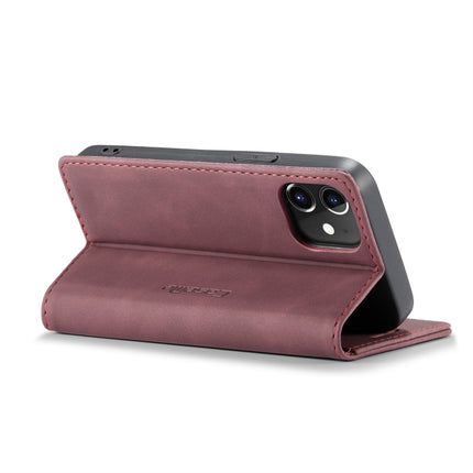 For iPhone 12 mini CaseMe-013 Multifunctional Retro Frosted Horizontal Flip Leather Case with Card Slot & Holder & Wallet(Wine Red)-garmade.com