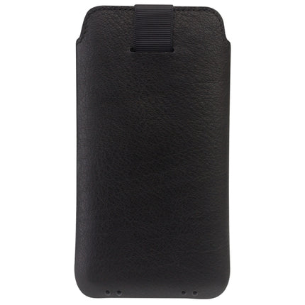 For iPhone XS Max QIALINO Nappa Texture Top-grain Leather Liner Bag with Card Slots(Black)-garmade.com