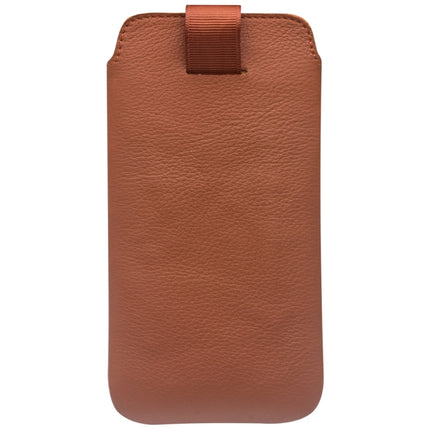 For iPhone XR QIALINO Nappa Texture Top-grain Leather Liner Bag with Card Slots(Brown)-garmade.com