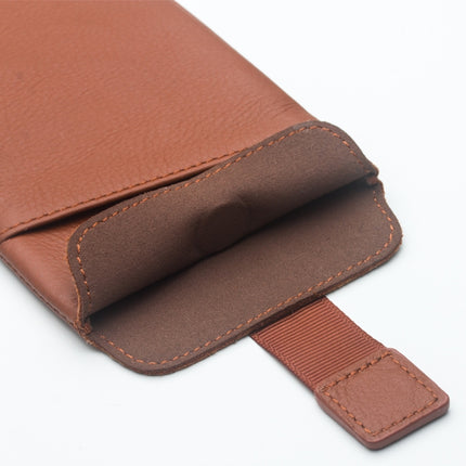 For iPhone XR QIALINO Nappa Texture Top-grain Leather Liner Bag with Card Slots(Brown)-garmade.com