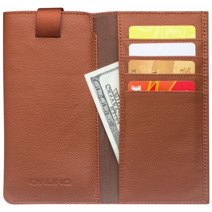 For iPhone XS / X QIALINO Nappa Texture Top-grain Leather Horizontal Flip Wallet Case with Card Slots(Brown)-garmade.com