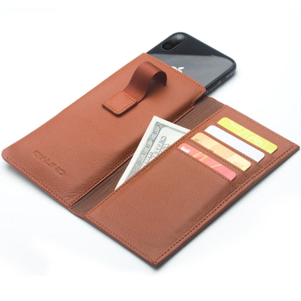 For iPhone XS Max QIALINO Nappa Texture Top-grain Leather Horizontal Flip Wallet Case with Card Slots(Brown)-garmade.com
