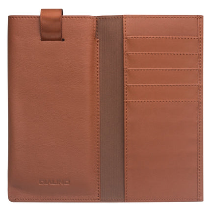 For iPhone 11 QIALINO Nappa Texture Top-grain Leather Horizontal Flip Wallet Case with Card Slots(Brown)-garmade.com