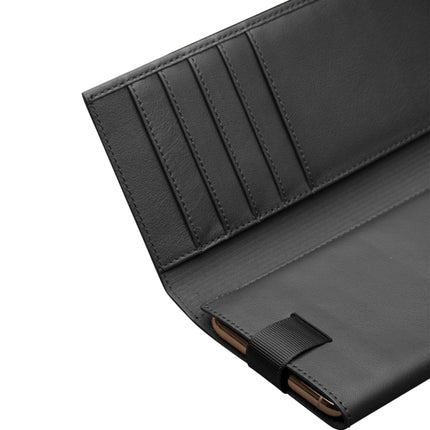 For iPhone 11 Pro Max QIALINO Nappa Texture Top-grain Leather Horizontal Flip Wallet Case with Card Slots(Black)-garmade.com
