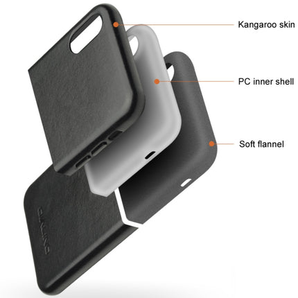 For iPhone XR QIALINO Shockproof Kangaroo Skin Leather Protective Case(Black)-garmade.com