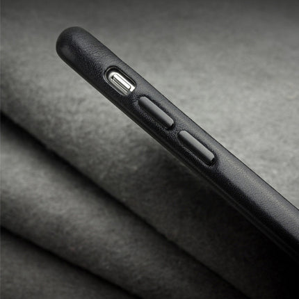 For iPhone XR QIALINO Shockproof Kangaroo Skin Leather Protective Case(Black)-garmade.com