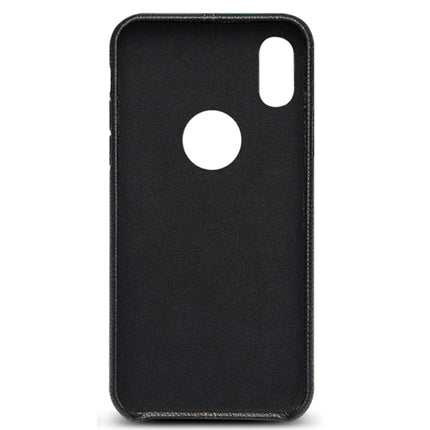 For iPhone X / XS QIALINO Deerskin Texture Cowhide Leather Protective Case(Black)-garmade.com