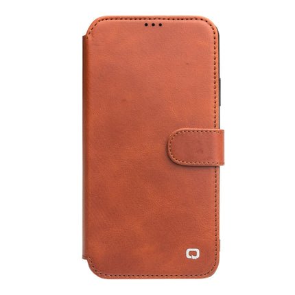 For iPhone 11 Pro QIALINO Business Magnetic Buckle Horizontal Flip Leather Case with Card Slots(Light Brown)-garmade.com