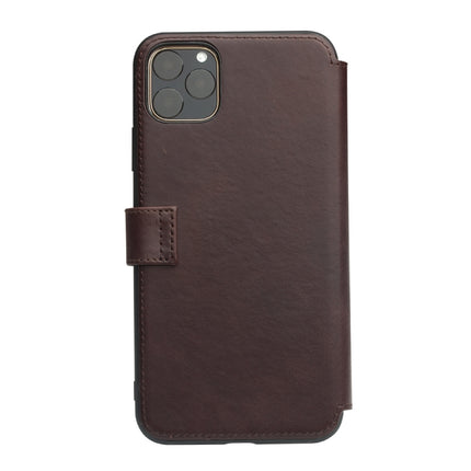 For iPhone 11 Pro QIALINO Business Magnetic Buckle Horizontal Flip Leather Case with Card Slots(Dark Brown)-garmade.com