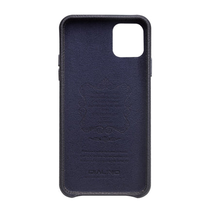 For iPhone 11 Pro QIALINO Shockproof Top-grain Leather Protective Case(Royal Blue)-garmade.com