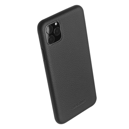 For iPhone 11 Pro QIALINO Shockproof Top-grain Leather Protective Case(Black)-garmade.com