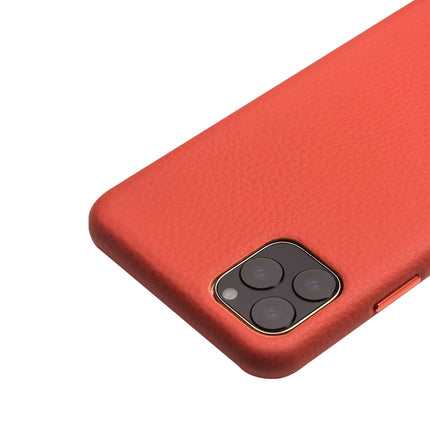 For iPhone 11 Pro Max QIALINO Shockproof Top-grain Leather Protective Case(Orange)-garmade.com