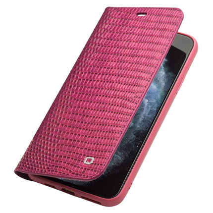 For iPhone 11 Pro QIALINO Crocodile Texture Horizontal Flip Leather Case with Wallet & Card Slots(Rose Red)-garmade.com