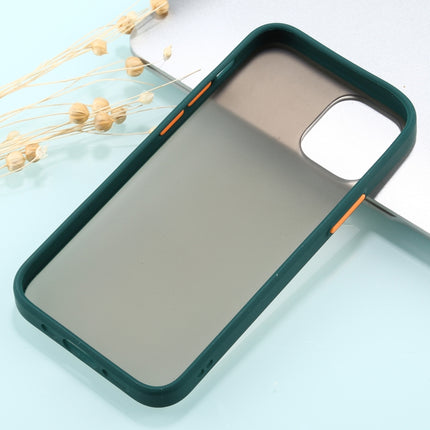 For iPhone 12 mini Skin Feel Series Shockproof Frosted TPU + PC Protective Case(Dark Green)-garmade.com