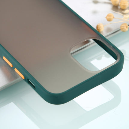 For iPhone 12 / 12 Pro Skin Feel Series Shockproof Frosted TPU + PC Protective Case(Dark Green)-garmade.com