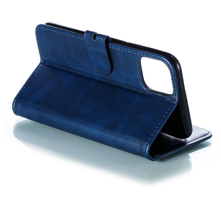 For iPhone 12 mini Embossed Happy Cat Pattern Horizontal Flip Leather Case with Holder & Card Slots & Wallet & Photo Frame(Blue)-garmade.com