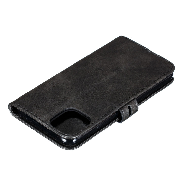For iPhone 12 mini Embossed Happy Cat Pattern Horizontal Flip Leather Case with Holder & Card Slots & Wallet & Photo Frame(Black)-garmade.com