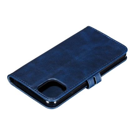 For iPhone 12 Pro Max Embossed Happy Cat Pattern Horizontal Flip Leather Case with Holder & Card Slots & Wallet & Photo Frame(Blue)-garmade.com